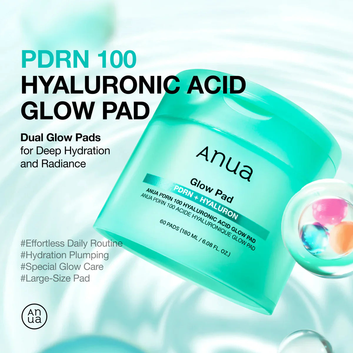 ANUA PDRN 100 Hyaluronic Acid Glow Pad 60ea