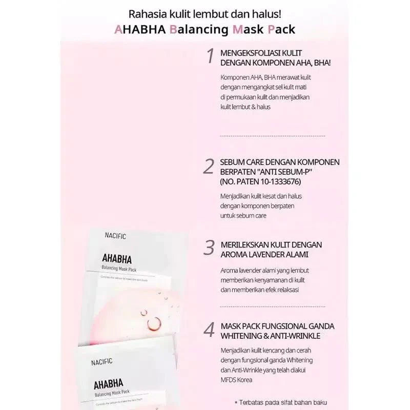 NACIFIC - AHA BHA Balancing Mask Pack 10pc