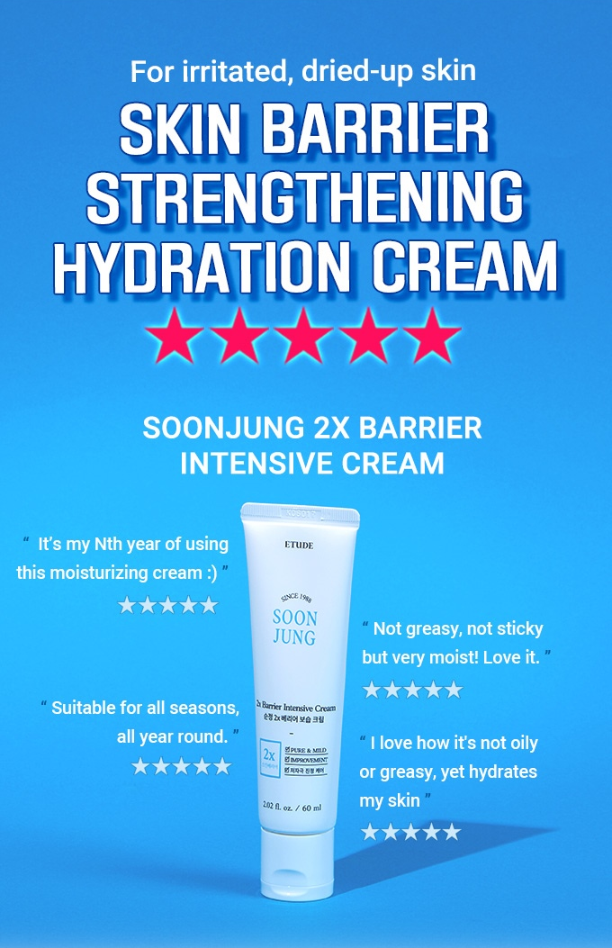 ETUDE HOUSE - Soon Jung 2x Barrier Intensive Cream 60mL