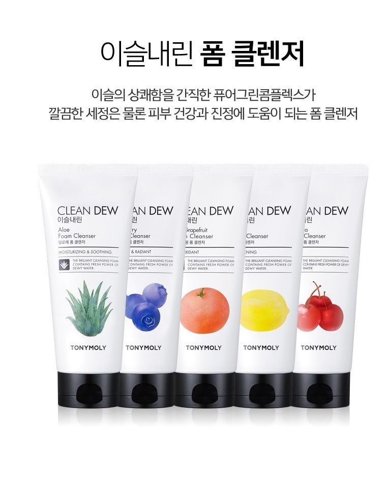 TONYMOLY - Clean Dew Blueberry Foam Cleanser 180mL