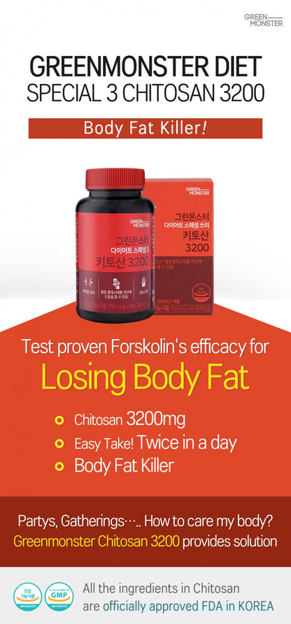 Green Monster - Diet Special 3 Chitosan 3200 (750mg*84 tablets)