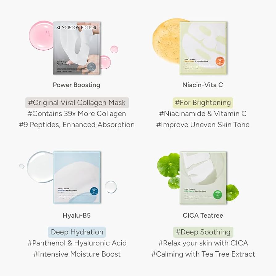 SUNGBOON EDITOR Deep Collagen Mask Set (4 Types)
