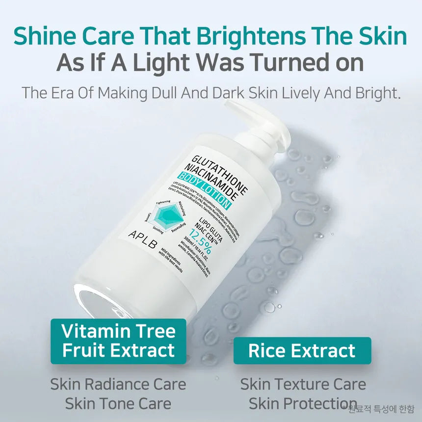 APLB Glutathione Niacinamide Body Lotion 300ml– Kim Bao Beauty - Korean & Japanese Beauty Store