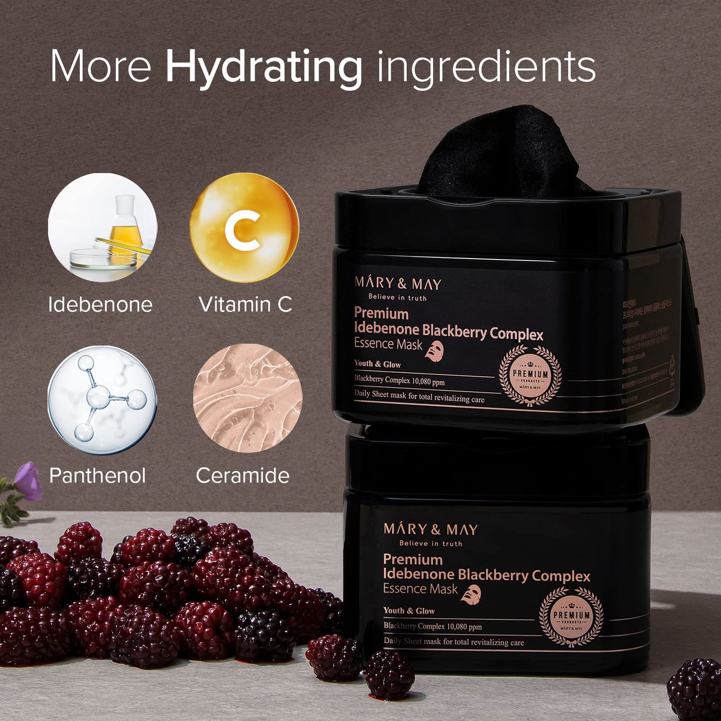 Mary&May Premium Idebenone Blackberry Complex Essence Mask 20ea