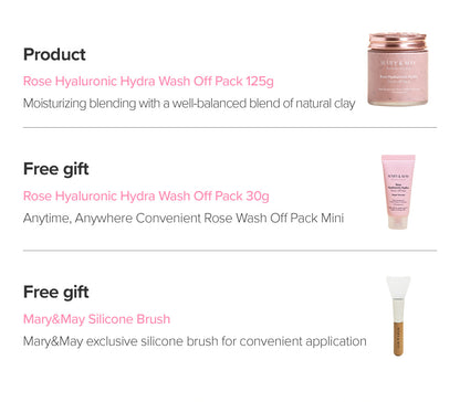 Mary&May Vegan Rose Hyaluronic Hydra Wash Off Pack Special Set (125g+30g)