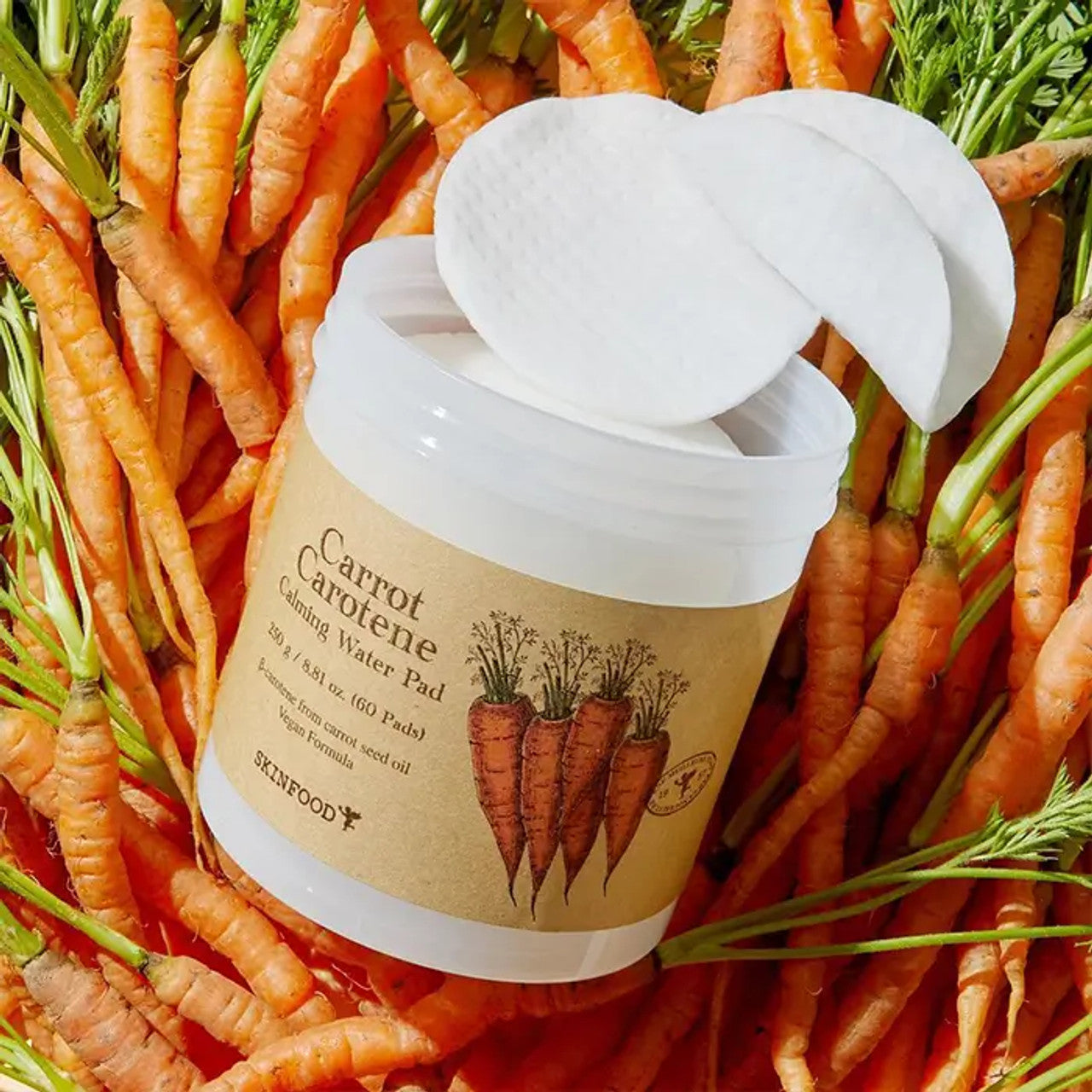 SKINFOOD CARROT CAROTENE CALMING WATER PAD 60 PADS