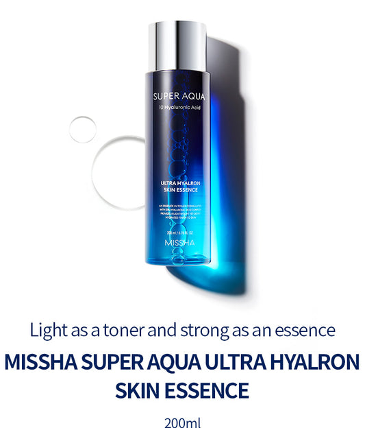 MISSHA- Super Aqua 10 Hyaluronic Acid Ultra Hyalron Skin Essence 200ml