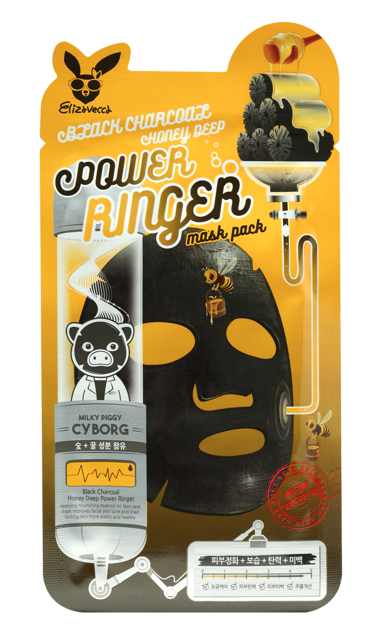 Elizavecca - Black Charcoal Honey Deep Power Ringer Mask Pack (1pc)