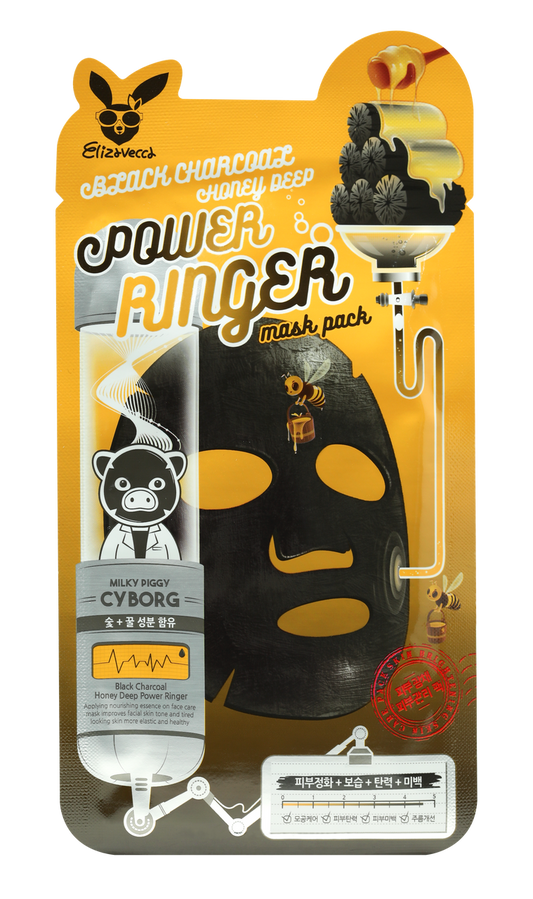Elizavecca - Black Charcoal Honey Deep Power Ringer Mask Pack (1pc)