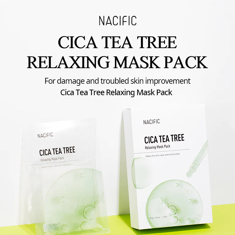 NACIFIC - Cica Tea Tree Relaxing Mask Pack (10pc)