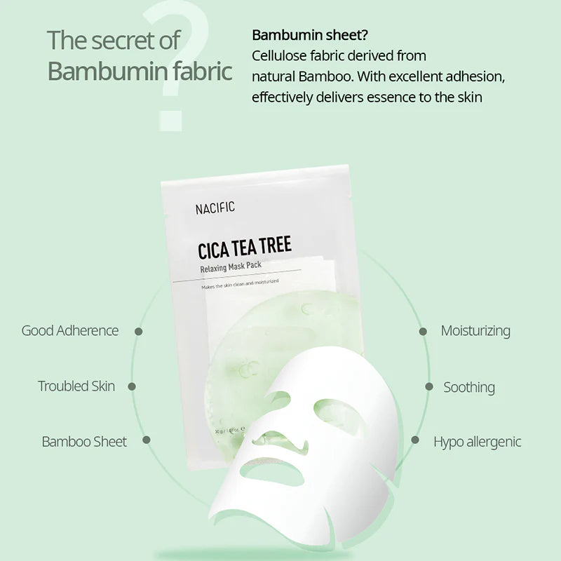 NACIFIC - Cica Tea Tree Relaxing Mask Pack (10pc)