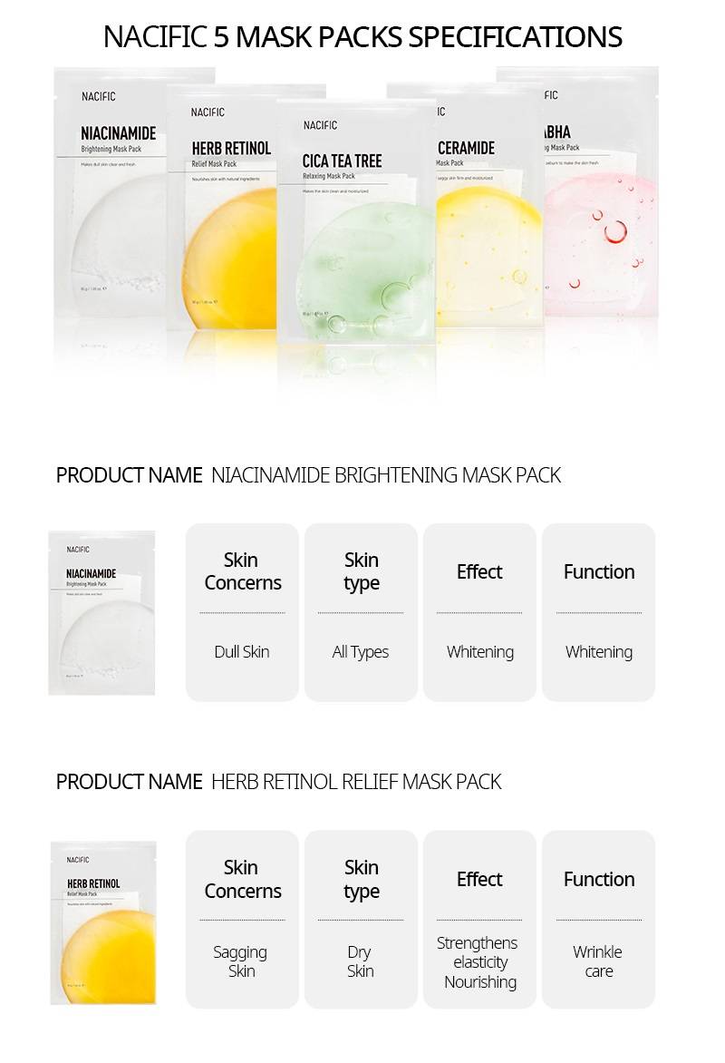 NACIFIC - Herb Retinol Relief Mask Pack 10pc